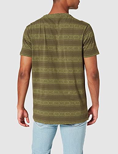Springfield Camiseta Regular étnico, Estampado Verde, L para Hombre