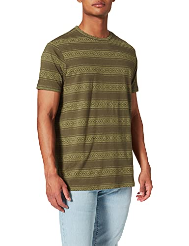 Springfield Camiseta Regular étnico, Estampado Verde, L para Hombre