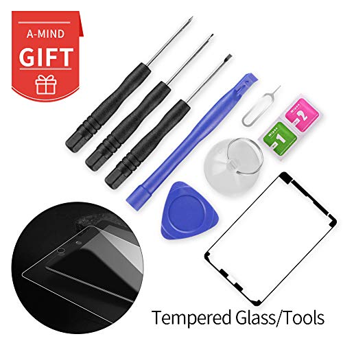 SRJTEK Reemplazo de pantalla para IPad Mini 1 2 A1432, A1454, A1455, A1489, A1490, Lente de cristal digitalizador de pantalla táctil con IC Chip Flex Cable Assembly(Blanco)