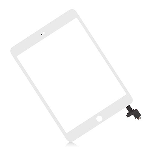 SRJTEK Reemplazo de pantalla para IPad Mini 1 2 A1432, A1454, A1455, A1489, A1490, Lente de cristal digitalizador de pantalla táctil con IC Chip Flex Cable Assembly(Blanco)
