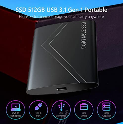 SSD externo de alta capacidad 2TB 4TB 8TB Tipo C Unidad de estado sólido portátil USB 3.1 540M/S Disco duro externo para computadoras portátiles y teléfonos celulares Con cable adaptador,8TB,Black
