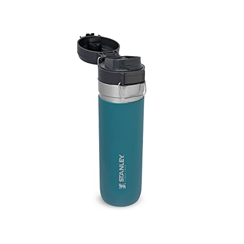Stanley Quick Flip Water Bottle .71L / 24OZ Lagoon – Anti-Fugas - Botella de Agua de Acero Inoxidable - Tapa con cierre de pulsador - Sin BPA - Compatible con Portavasos - Apta Para Lavavajillas