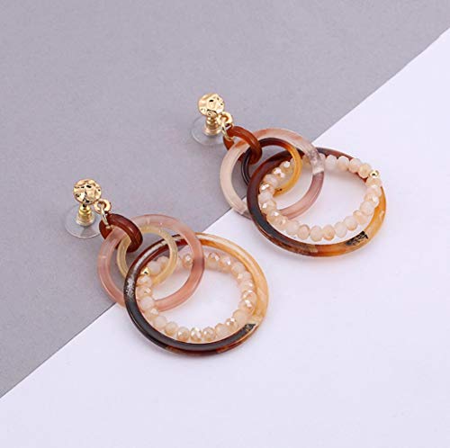 Star Ronda De Piedra Natural Pendientes De Textura, Pendientes De Acrílico, Bolas De Acrílico, Pendientes Niña Selección De Regalo Pendientes De Caída, Diseñador Clásico Pendientes Minimalistas