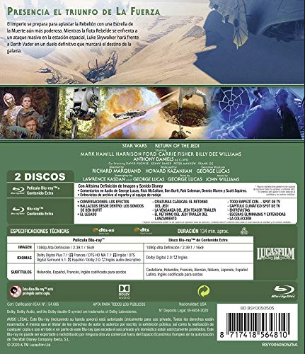Star Wars Ep VI: El retorno del Jedi (Edición remasterizada) 2 discos (película + extras) [Blu-ray]