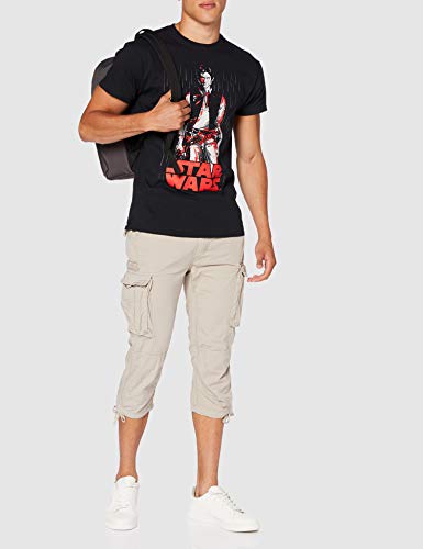 Star Wars Solo Tonal Line Camiseta, Negro, L para Hombre