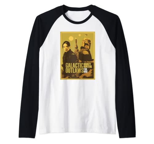 Star Wars The Book Of Boba Fett Fennec Outlaws Poster Camiseta Manga Raglan