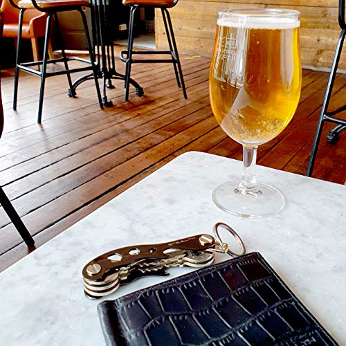 STEALTH Organizador de Llaves de Bolsillo - Llavero Minimalista Compacto de Aleación de Zinc de Primera Calidad y Abridor de Botellas - Accesorio para Llave Multiherramienta (Gris Metalizado M1)