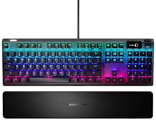 SteelSeries Apex 7 - Teclado mecánico para gaming – Smart Display OLED – Retroiluminación LED RGB - Interruptores azul - Teclado americano (QWERTY)