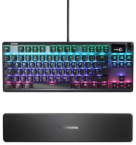 SteelSeries Apex 7 TKL Compacto Teclado mecánico para gaming, Smart Display OLED, Retroiluminación LED RGB Interruptores azul Teclado inglesa QWERTY