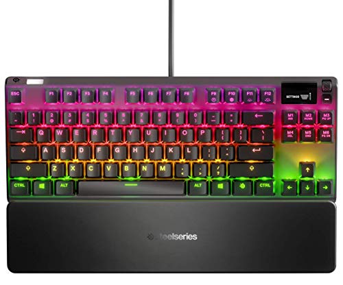 SteelSeries Apex 7 TKL Compacto Teclado mecánico para gaming, Smart Display OLED, Retroiluminación LED RGB Interruptores azul Teclado inglesa QWERTY