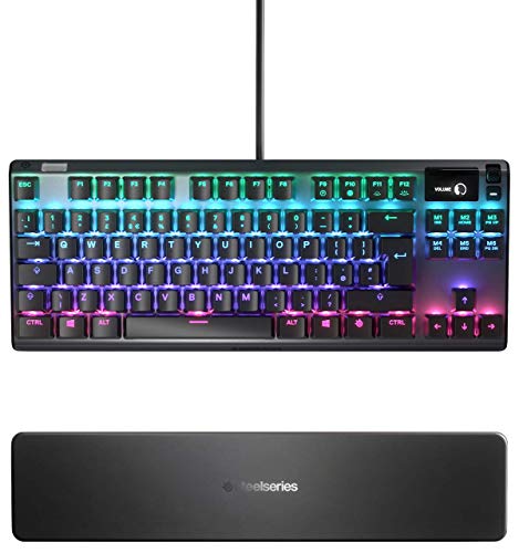 SteelSeries Apex 7 TKL Compacto Teclado mecánico para gaming, Smart Display OLED, Retroiluminación LED RGB Interruptores marrónes Teclado inglesa QWERTY