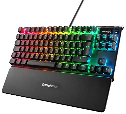 SteelSeries Apex 7 TKL Compacto Teclado mecánico para gaming, Smart Display OLED, Retroiluminación LED RGB Interruptores marrónes Teclado inglesa QWERTY