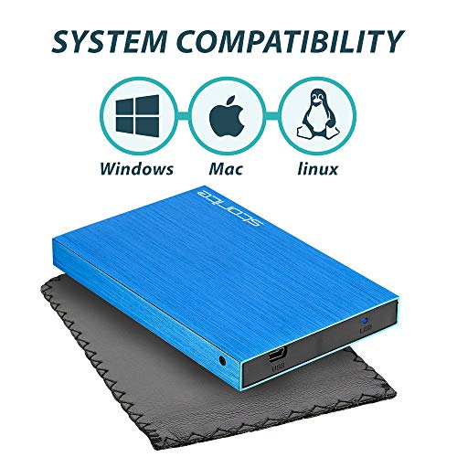 Storite externo portátil Hard drive HDD, 2.5 pulgadas 2.0 USB Slim disco duro para almacenamiento/copia de seguridad para computadora, portátil, PC, PS4, PS3, XBOX, MAC, CHROMEBOOK azul 160gb