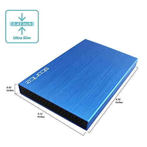 Storite externo portátil Hard drive HDD, 2.5 pulgadas 2.0 USB Slim disco duro para almacenamiento/copia de seguridad para computadora, portátil, PC, PS4, PS3, XBOX, MAC, CHROMEBOOK azul 160gb