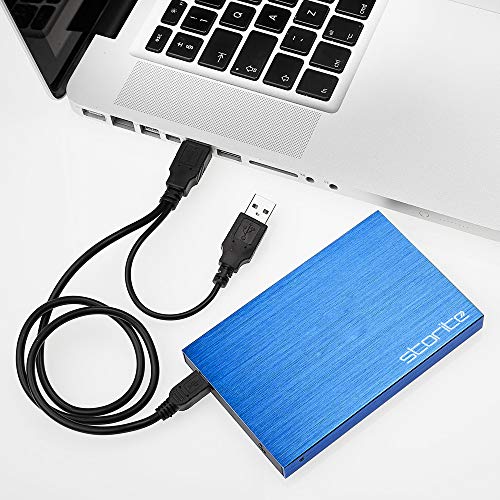 Storite externo portátil Hard drive HDD, 2.5 pulgadas 2.0 USB Slim disco duro para almacenamiento/copia de seguridad para computadora, portátil, PC, PS4, PS3, XBOX, MAC, CHROMEBOOK azul 160gb