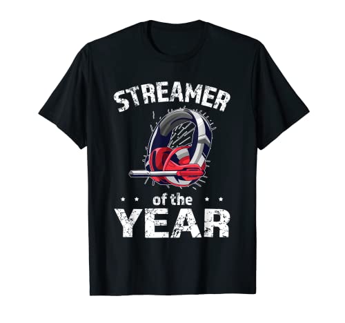 Streamer del año divertido auriculares para juegos Streamer Camiseta