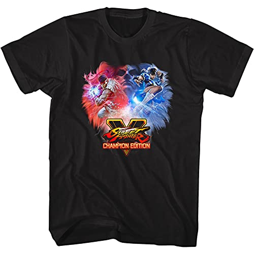 Street Fighter Gaming Champion Edition - Camiseta de manga corta para adulto, Negro, XX-Large