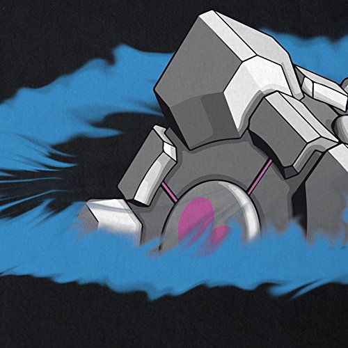 style3 Companion Cube Camiseta para Niños T-Shirt, Color:Negro, Talla:116