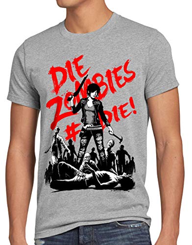 style3 Die Zombie Camiseta para Hombre T-Shirt Walking Horror Dixon The Halloween Dead, Talla:L, Color:Gris Brezo