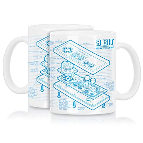 style3 NES Controlador Fotocalco Azul Taza con motivo 8-Bit mario donkey bros kong