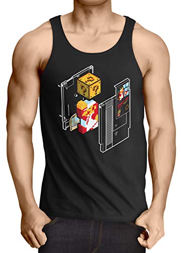 style3 Plumber Bros Camiseta de Tirantes para Hombre Tank Top NES SNES Classic Mini 8-bit Gamer Retro Classic, Talla:L