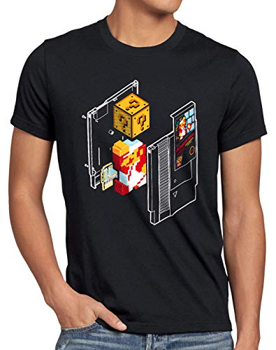 style3 Plumber Bros Camiseta para Hombre T-Shirt NES SNES Classic Mini 8-bit Gamer Retro Classic, Talla:3XL, Color:Negro