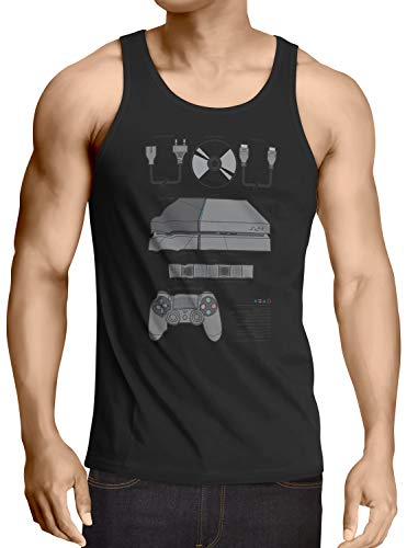 style3 PS4 Gamer Camiseta de Tirantes para Hombre Tank Top videoconsola Pro VR, Talla:L