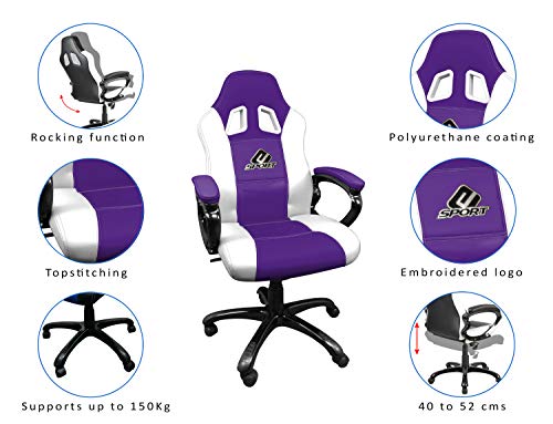 Subsonic - Silla Gaming Con Asiento De Carrera Ergonómico, Violeta (PS4)