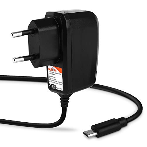 subtel® Cargador Micro USB de Repuesto para bq Edison 3/3 Mini, Aquaris M10 / E10 Cable de Carga 2A / 2000mA de Tablet, Fuente de Alimentación, Adaptador CA, Charger