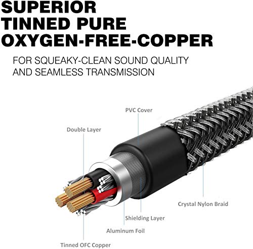 SUCESO Adaptador Jack Micro y Auriculares, Cable Splitter Divisor Micrófono y Audio Cable Divisor de Audio micrófono 3.5mm Macho a 2 Hembra para PS4,Xbox One,Laptop,Teléfonos,Headset,PC y MP3-35cm