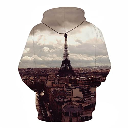 Suéter Hombres de impresión en 3D de los Hombres de Manga Larga de otoño e Invierno de Moda patrón único Joven Estudiante Vacaciones Casual Hombres Sudadera con Capucha