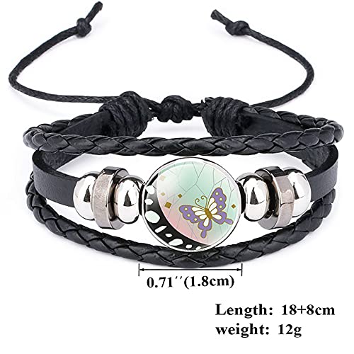 SUKLIER Un Par De Pulsera, para Demon Slayer Kochou Shinobu, Pulsera Trenzada De Moda, JoyeríA De Cuero De Anime, Amantes del Anime Cosplay, Pulsera Ajustable,Pulsera De Piedras Preciosas