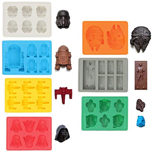 Sunerly Moldes de silicona para cubitos de hielo, diseño de Star Wars (7 unidades)