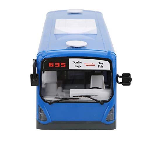 SUNGOOYUE Bus De Control Remoto Eléctrico De 2.4GHz, Bus De Simulación De Escala 1/20 Azul Bus Remoto De Un Botón con Luz De Sonido De Simulación(Azul)