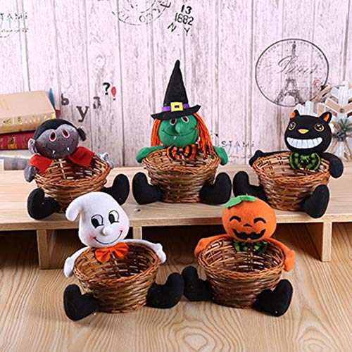 Sunnyflowk 1 PC Halloween Candy Basket Holder Party Storage Basket Gift Halloween Candy Storage Basket (Multicolor (Diablo))