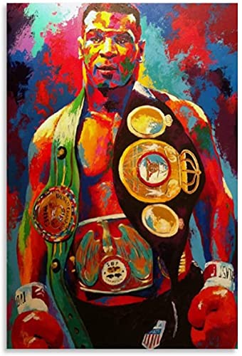 Sunsightly Póster De Boxeador Profesional Mike Tyson, Pintura Decorativa, Lienzo, Arte De Pared, Carteles De Sala De Estar, Decoración De Pintura para Dormitorio, Sin Marco