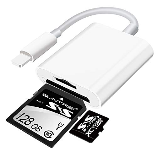 Suntrsi Lector de Tarjetas SD para Phone/Pad/cámara, Visor de cámara de Trail, Adaptador de Tarjeta Micro SD Compatible con Sistema iOS, Lector de Tarjetas de Memoria portátil