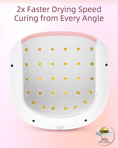 SUNUV SUN4S Lampara 48W UV Secador de Uñas para Gel de uñas con 4 temporizadores, pantalla LCD, sensor y secado de doble velocidad