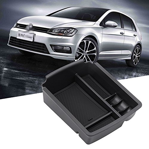 SUPAREE Apoyabrazos para Coche,1 Caja de Almacenamiento para Reposabrazos de Consola Central Delantera para Golf 7 MK7 2014 2015 2016 2017