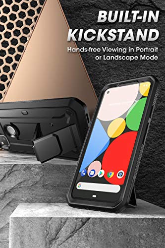 SUPCASE Funda para Google Pixel 4a [Unicorn Beetle Pro] 360 Grados Carcasa Completa con protector de pantalla con clip de cinturon (Negro)