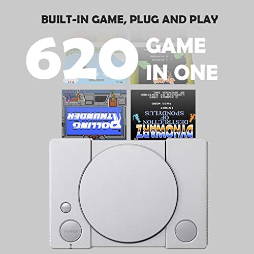 Supefriendly Retro Game Console,Classic 8-bit PS1 Mini Home Game,Consola de juegos para dos jugadores,620 juegos