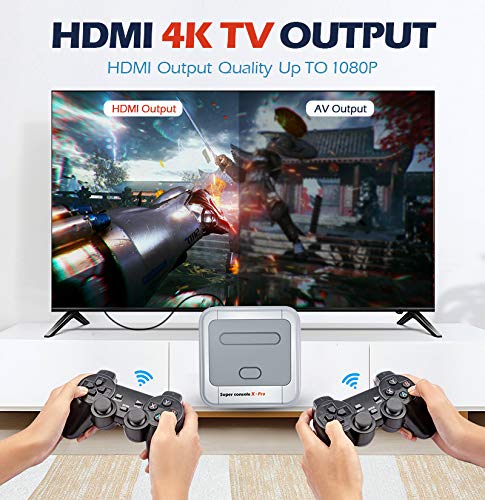 Super Console X PRO Consola de videojuegos Consola de juegos retro con 128 tarjetas incorporadas más de 41,000 juegos, consolas de juegos clásicas para salida HDMI de TV 4K