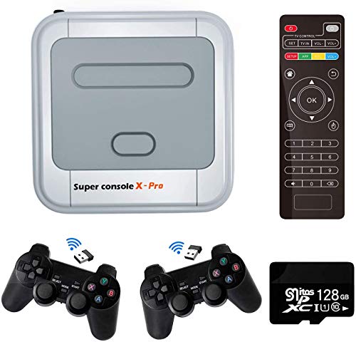 Super Console X PRO Consola de videojuegos Consola de juegos retro con 128 tarjetas incorporadas más de 41,000 juegos, consolas de juegos clásicas para salida HDMI de TV 4K
