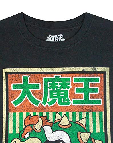 Super Mario Camiseta de Manga Corta Vintage Bowser Japanese Poster