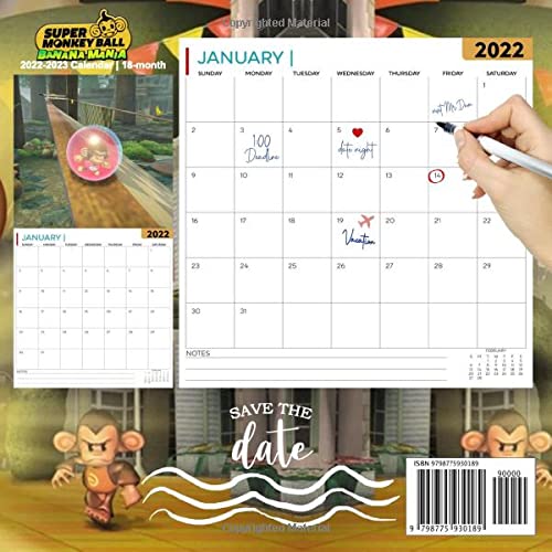 Super Monkey Ball Banana Mania: OFFICIAL 2022 Calendar - Video Game calendar 2022 - 18 monthly 2022-2023 Calendar - Planner Gifts for boys girls kids ... games Kalendar Calendario Calendrier)