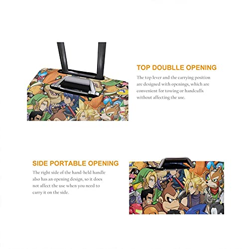 Super Smash Mario Sonic Mega Man Pikachu Maleta Protector Funda Lavable Diseño 3D Impresión 4 Tamaños para la mayoría de Equipaje Bolsa Protectora Cremallera