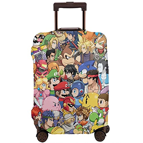 Super Smash Mario Sonic Mega Man Pikachu Maleta Protector Funda Lavable Diseño 3D Impresión 4 Tamaños para la mayoría de Equipaje Bolsa Protectora Cremallera