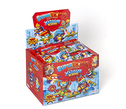 SUPERTHINGS Kazoom Kids – Caja de 50 One Packs con Figuras de la Serie Kazoom Kids. Cada sobre Contiene 1 SuperThing y 1 Checklist