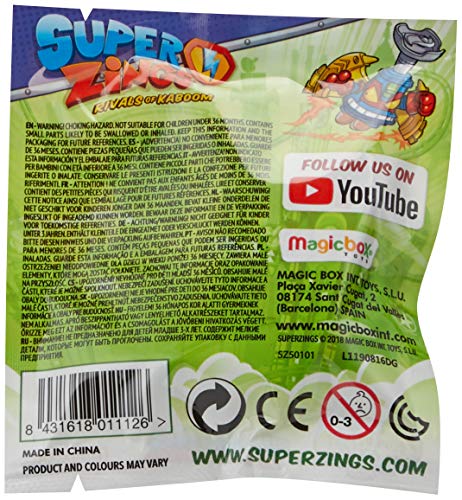 SUPERTHINGS RIVALS OF KABOOM SuperZings - Serie 5 - Display de 50 Figuras Coleccionables (PSZ5D850IN01), con 1 Figura en Cada sobre