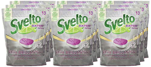 Svelto Expert - Pastillas para lavavajillas Brillo extra 13 Unità (Confezione da 9)